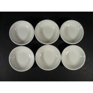 Set of 6 Cameo White Sauce Dipping Bowls Dishes 3 1/2"